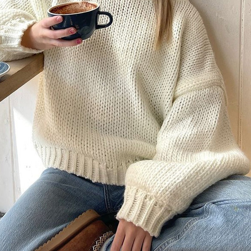 Amanda Cream Crew Neck Layering Sweater