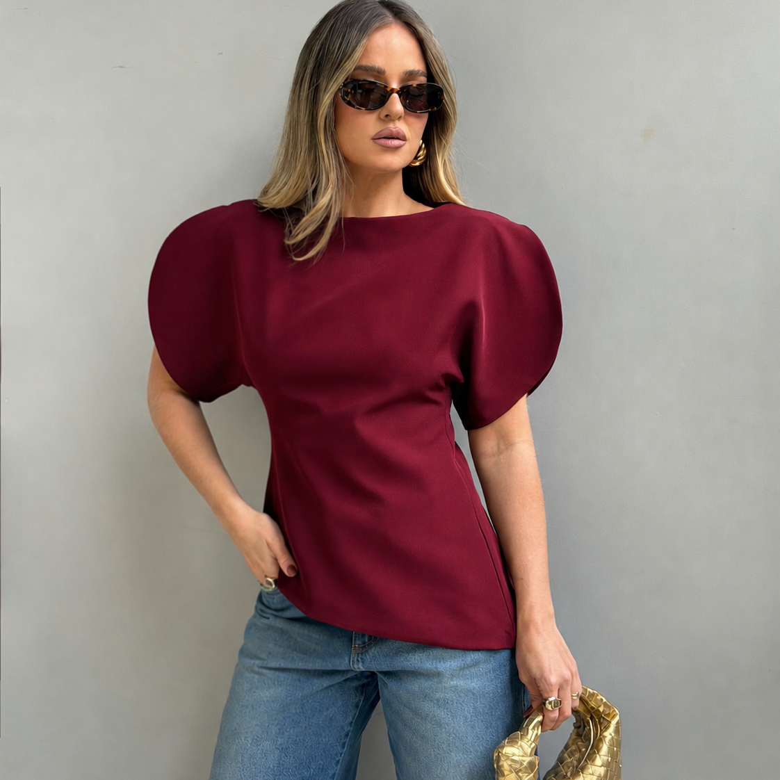 Top Sienna tricot manches ballon