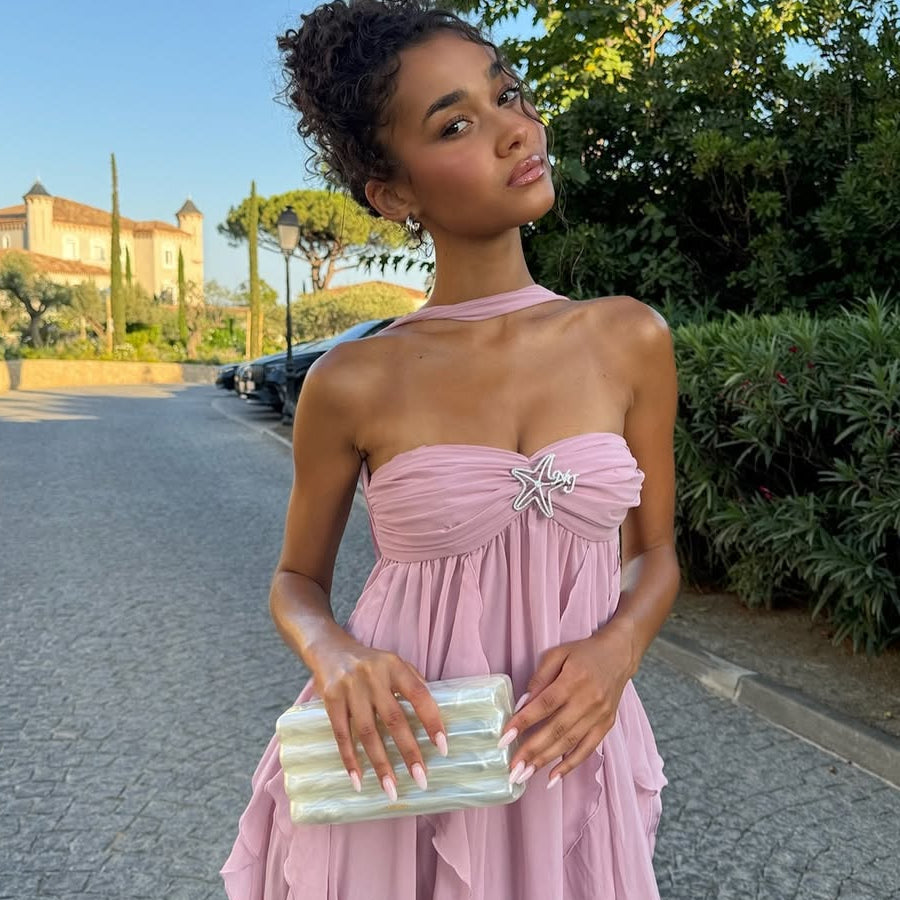 Harper trägerloses Maxikleid mit Rüschen