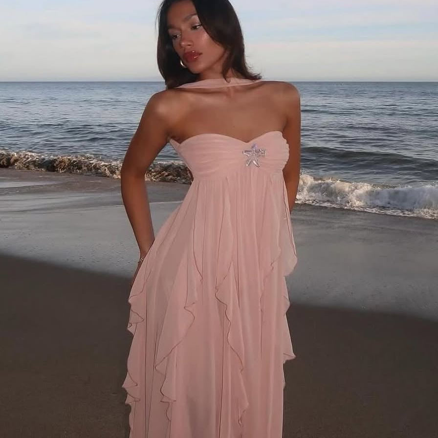 Harper trägerloses Maxikleid mit Rüschen