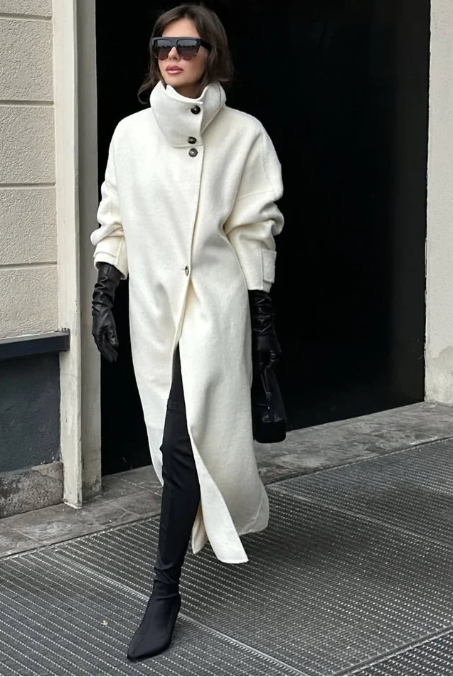 Julia Stand Collar Long Coat 1
