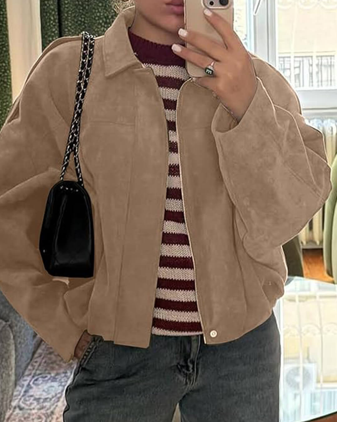 Soera Katherine Suede Bomber Jacket