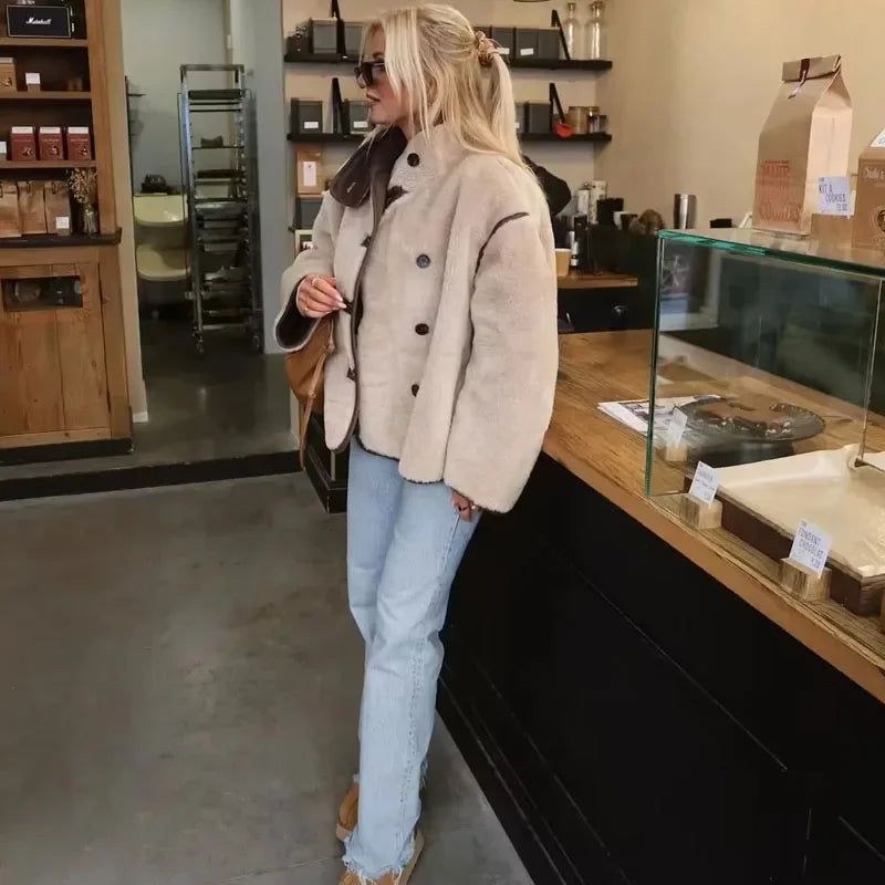 Women's Faux Fur Bomber Jacket - Stylish Winter Coats for Women 1