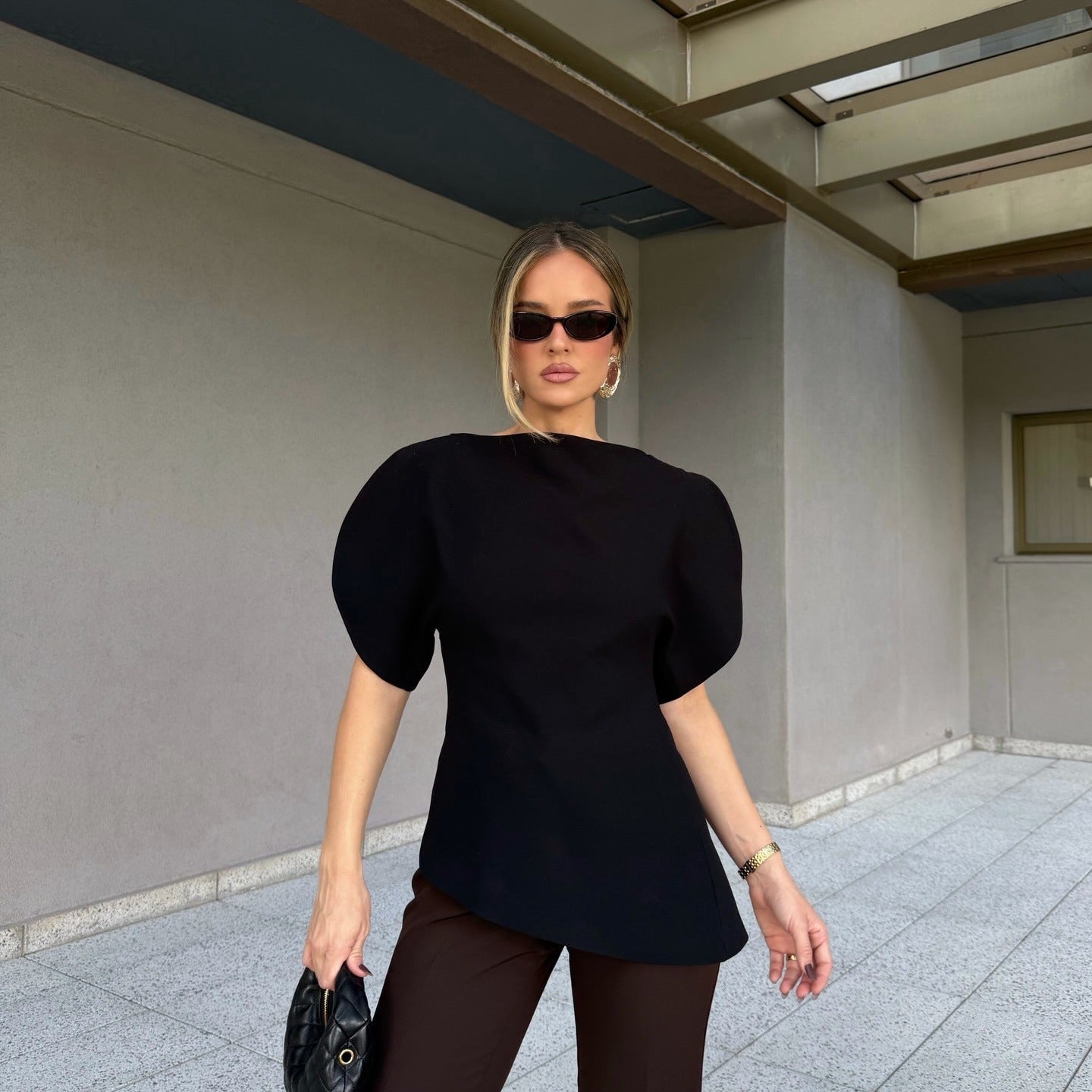 Top Sienna tricot manches ballon