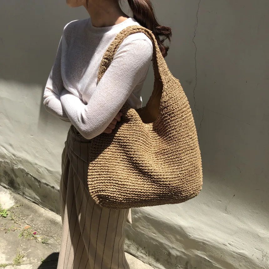 SOERA Beatrice Woven Rattan Tote Bag - Bag - Brown