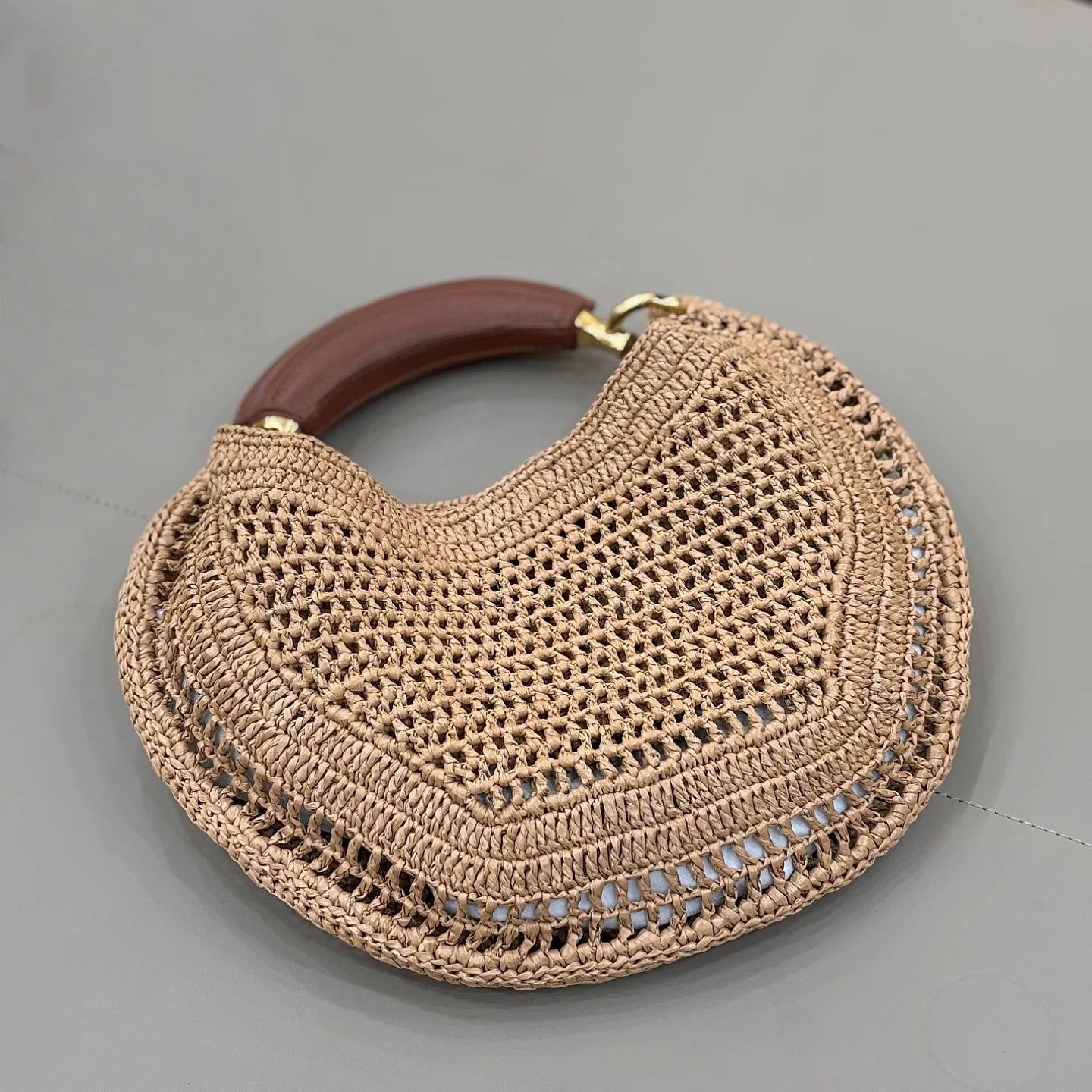 SOERA Bianca Crescent Woven Bag - Bag - Brown
