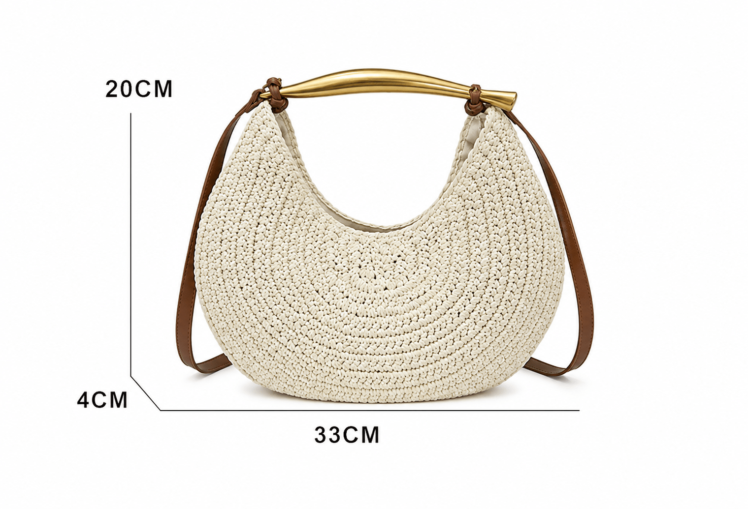 SOERA Sophia Sequined Straw Shoulder Bag - Bag - SOERA-245123-BRO-OS-62467 Brown