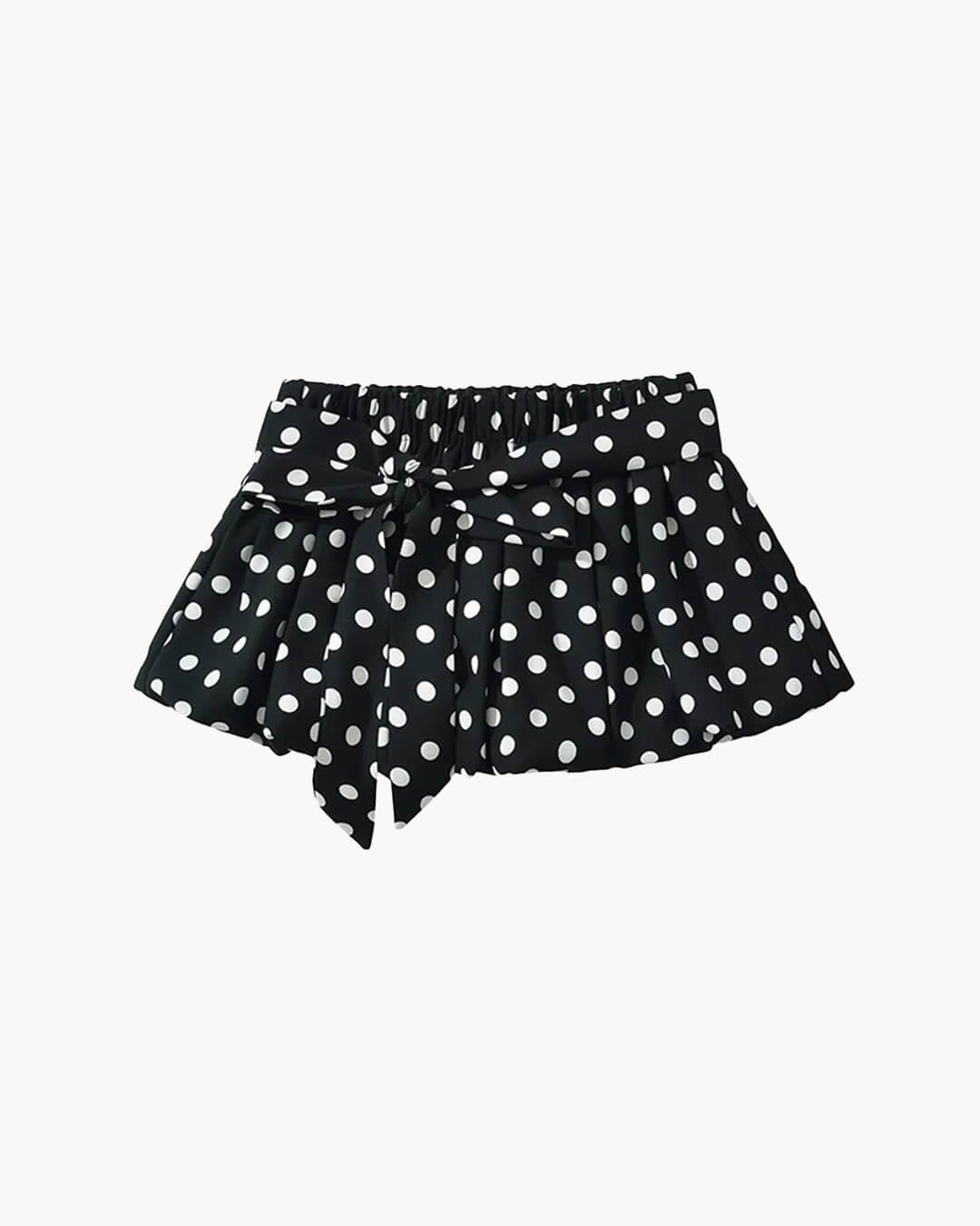 SOERA Astrid Polka Dot Elastic Waist Mini Skirt - Bottoms - Black S