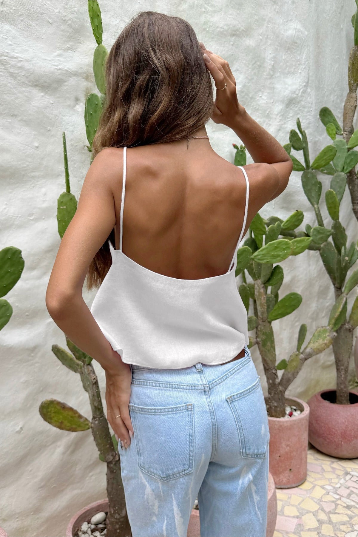 SOERA Eunice Cutout Slip Crop Top - Camisoles - sk1776026011578120732 White M