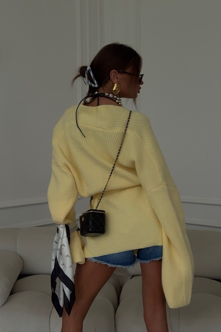 SOERA Bianca Belted Midi Cardigan - Cardigan - Yellow S