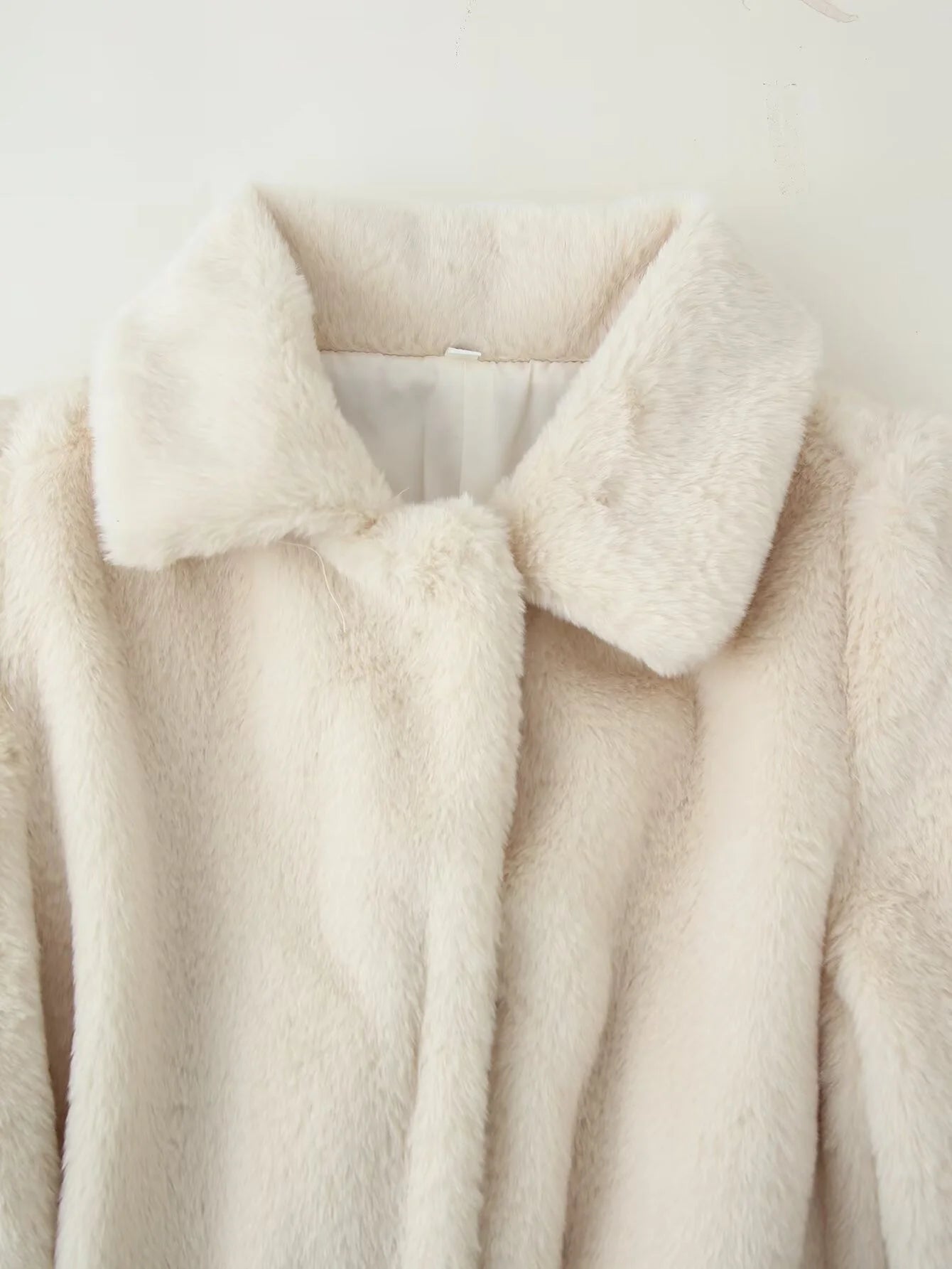 SOERA Farrah Faux Fur Coat with Belt - Coats & Jackets - 3256810101987871-;Ch1763625119772959543 Creme L