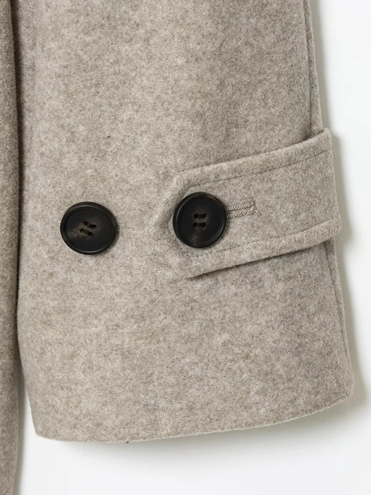 SOERA Felly Faux Wool Coat with Belt - Coats & Jackets - 3256809964317372-;nX1763625122225766537 Beige M