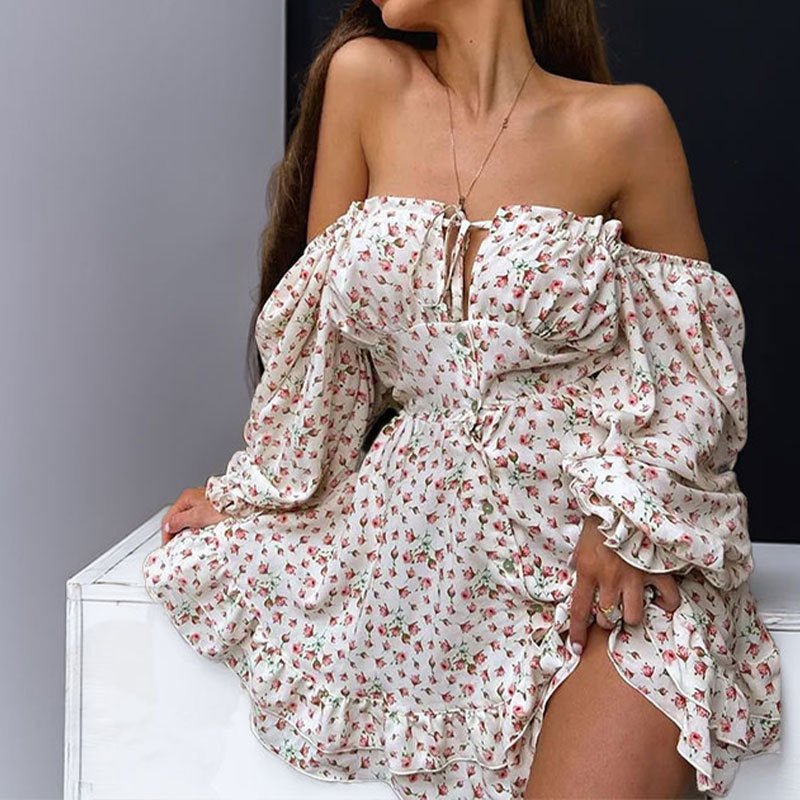 SOERA Bianca Off - Shoulder Ruffled Mini Dress - Dress - White M