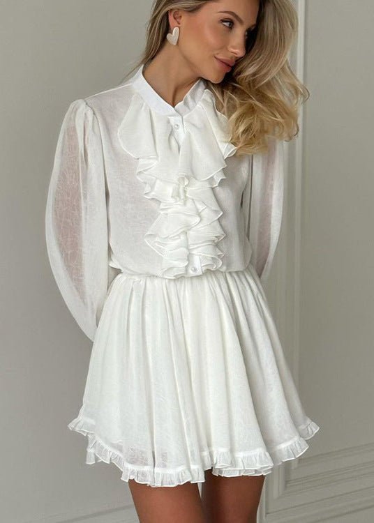 SOERA Brigitte Ruffled Mini Dress - Dress - White S