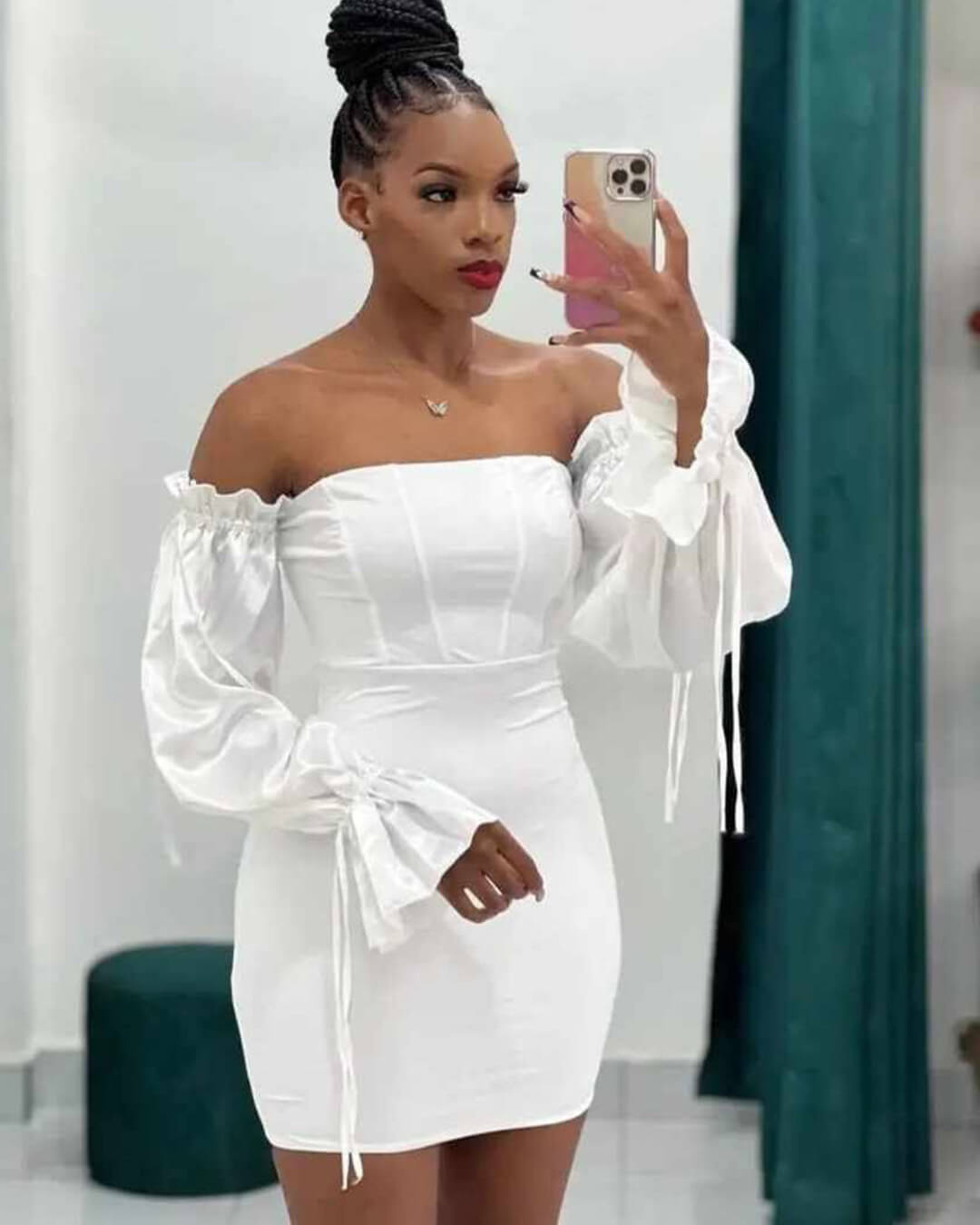 SOERA Maya Drawstring Dress - Dress - SOERA-661187-WHI-S-62595 S