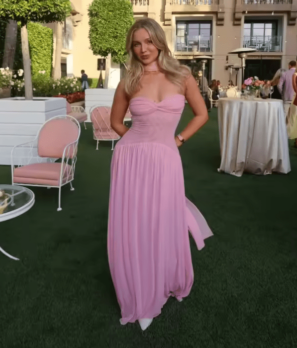 SOERA Olivia Mesh Maxi Dress with Scarf - Dress - SOERA-890243-PIN-M-16931 Pink M