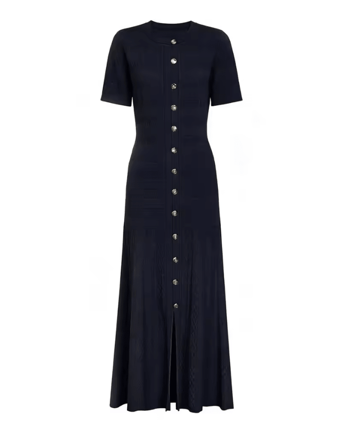 SOERA Quinn Ribbed Knit Midi Dress - Dress - Navy XS