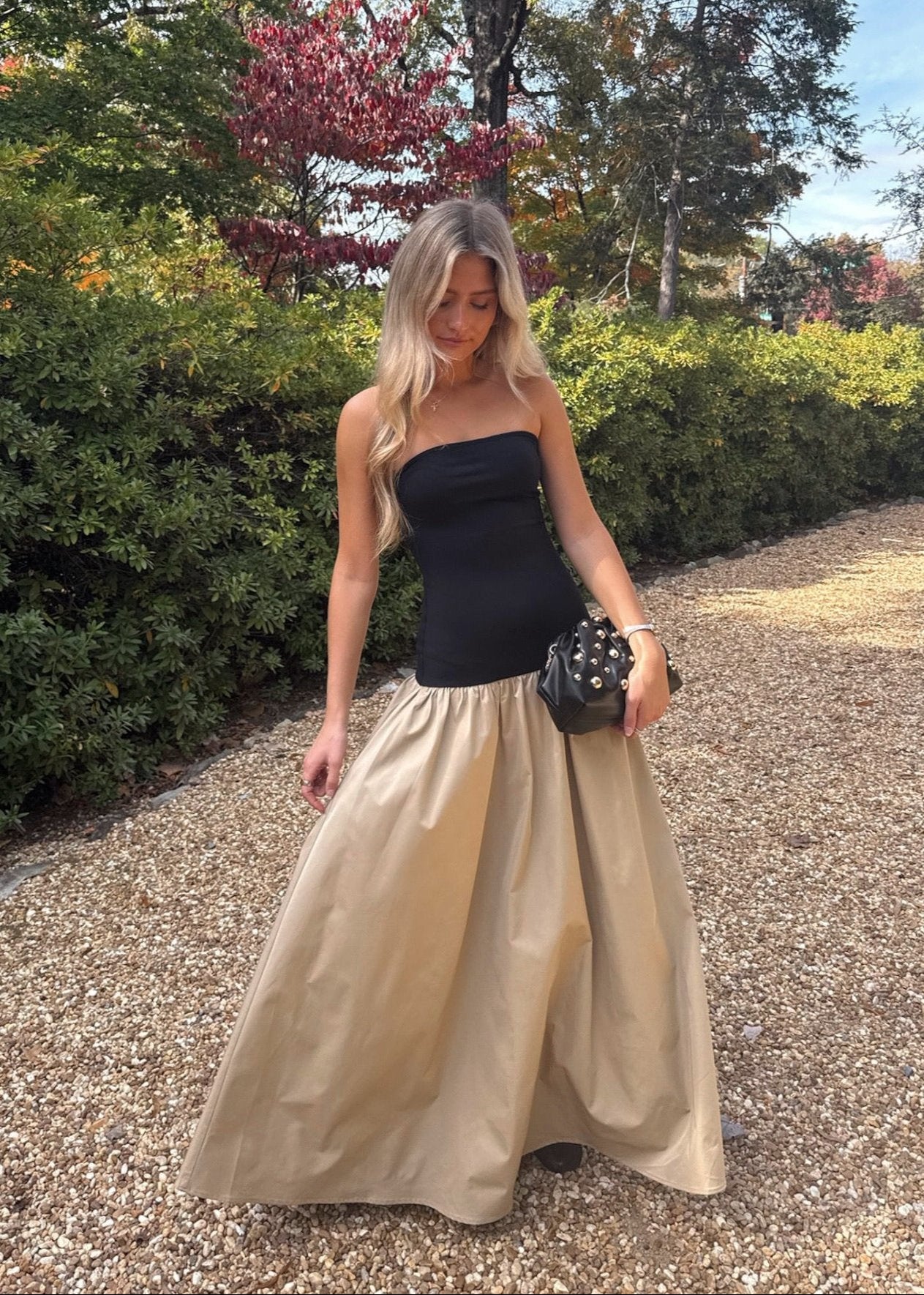 SOERA Sienna Contrast Honor Maxi Dress - Dress - SOERA-284739-NEG-XS-19235 Beige Black XS