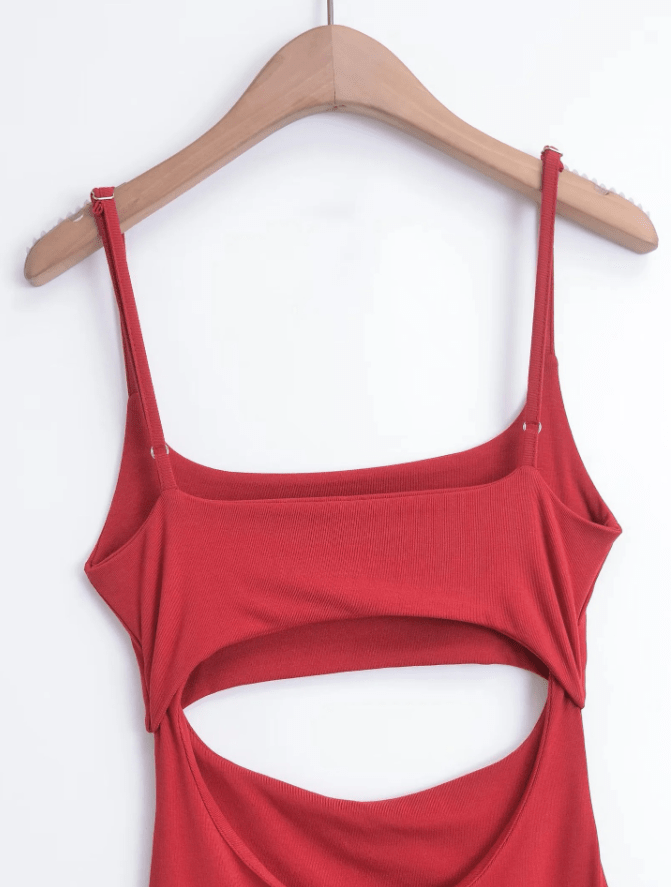 SOERA Violet Backless Sling Dress - Dress - Red S