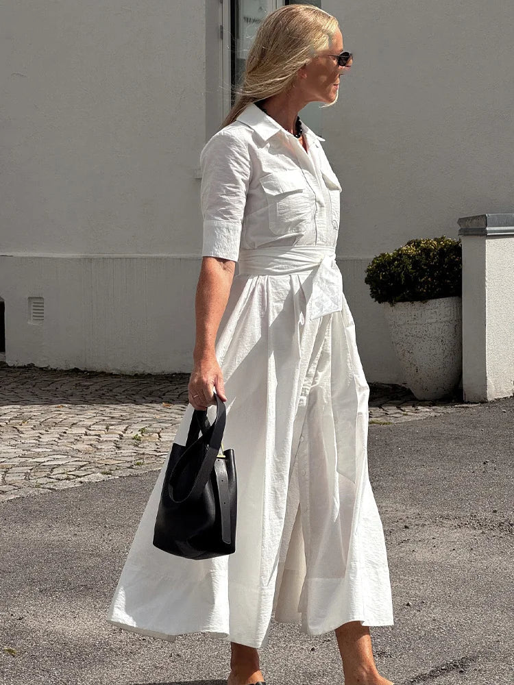 SOERA Ariane Belted Shirt Midi Dress - Dresses - Pink XS