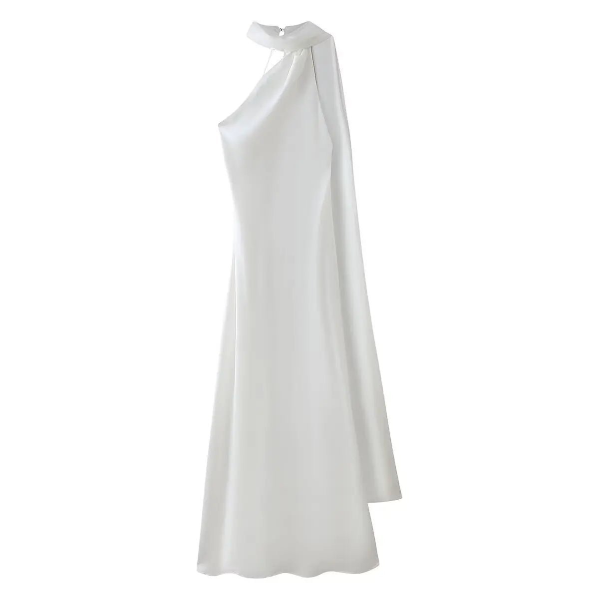SOERA Beatrice Halter Backless Silk Satin Maxi Dress - Dresses - Yellow S