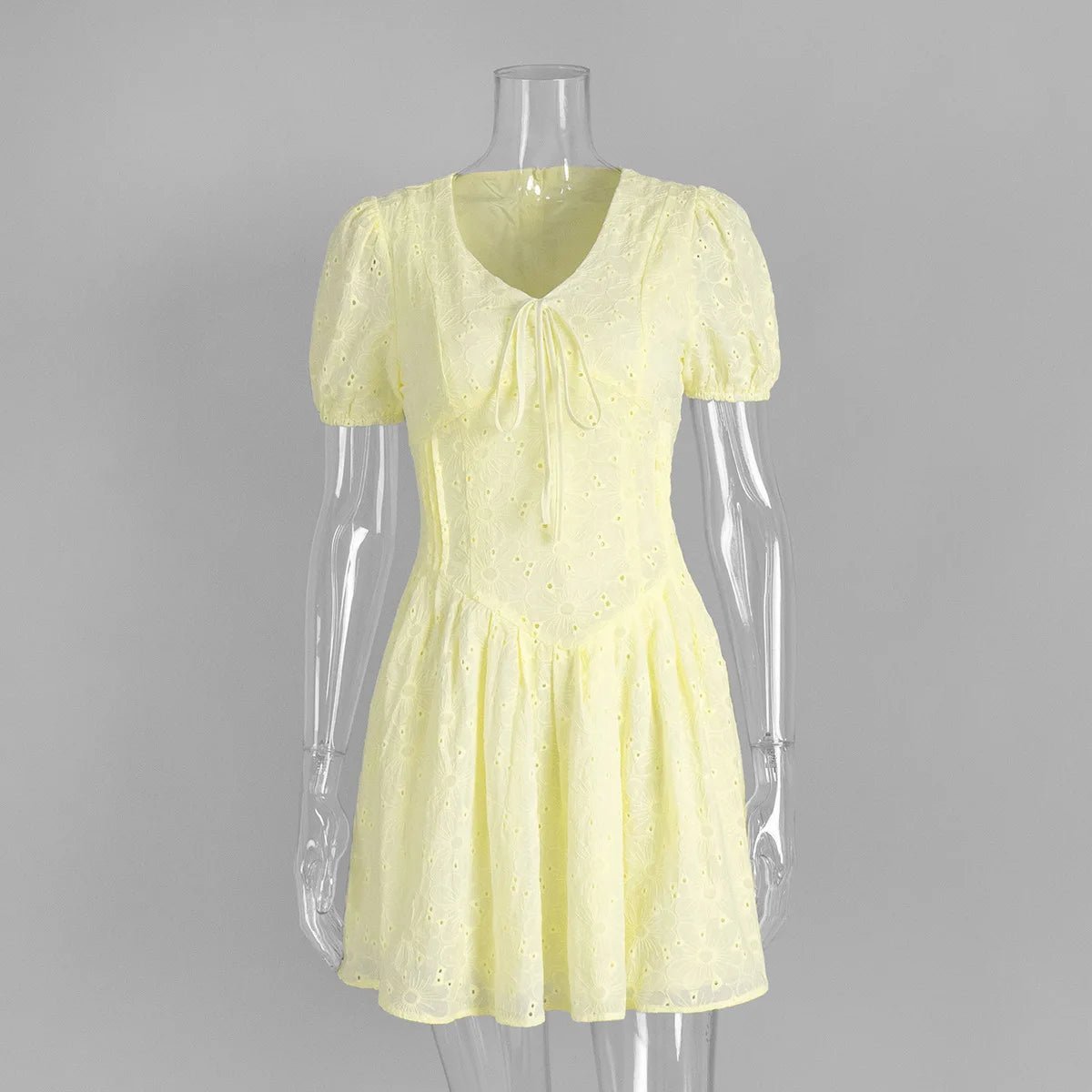 SOERA Bianca V-Neck Puff Sleeve Mini Dress - Dresses -