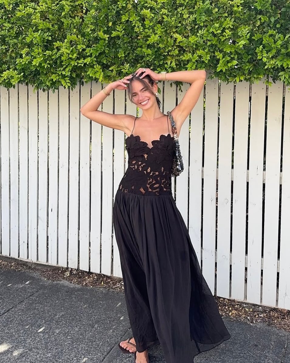 SOERA Celeste Lace Mesh Halter Evening Dress - Dresses - Black S