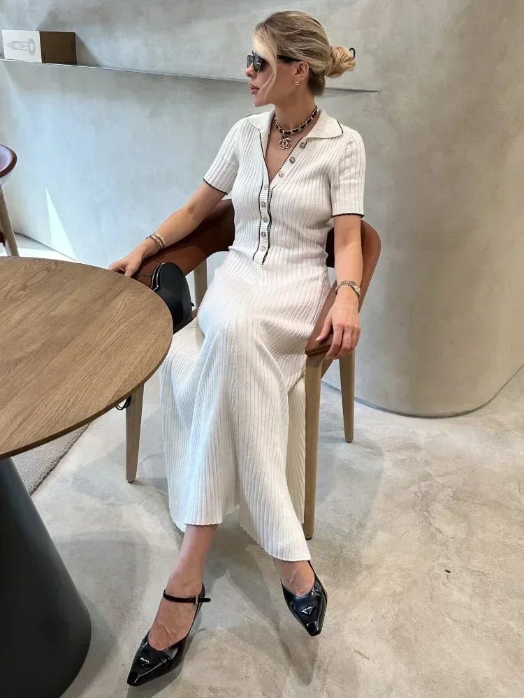 SOERA Harriet Knit Midi Dress - Dresses - oJ1770927322297499462 White S