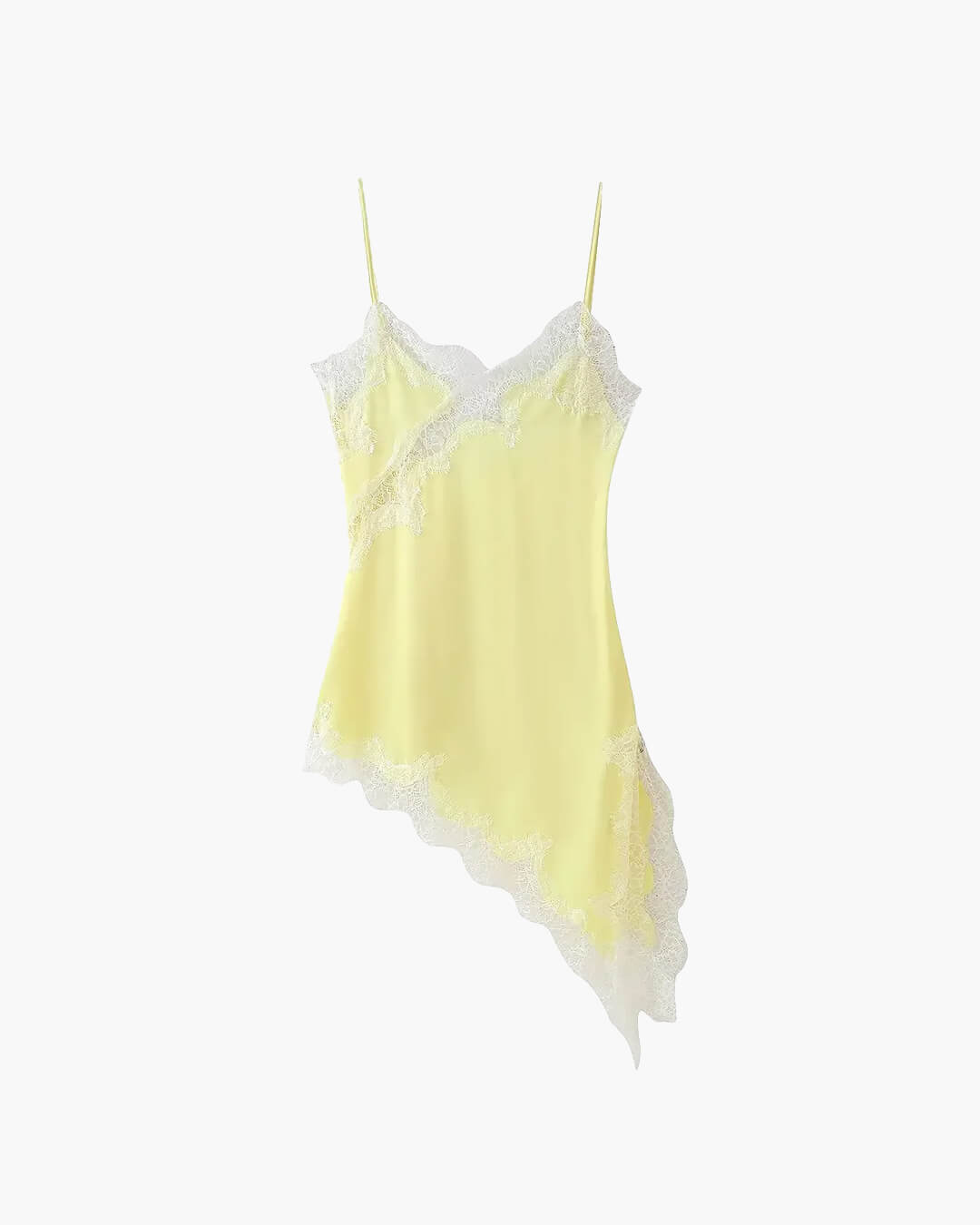 SOERA Kara Asymmetric Satin Mini Dress - Dresses - 1005009973435965-;nv1763048696671652340 Yellow M