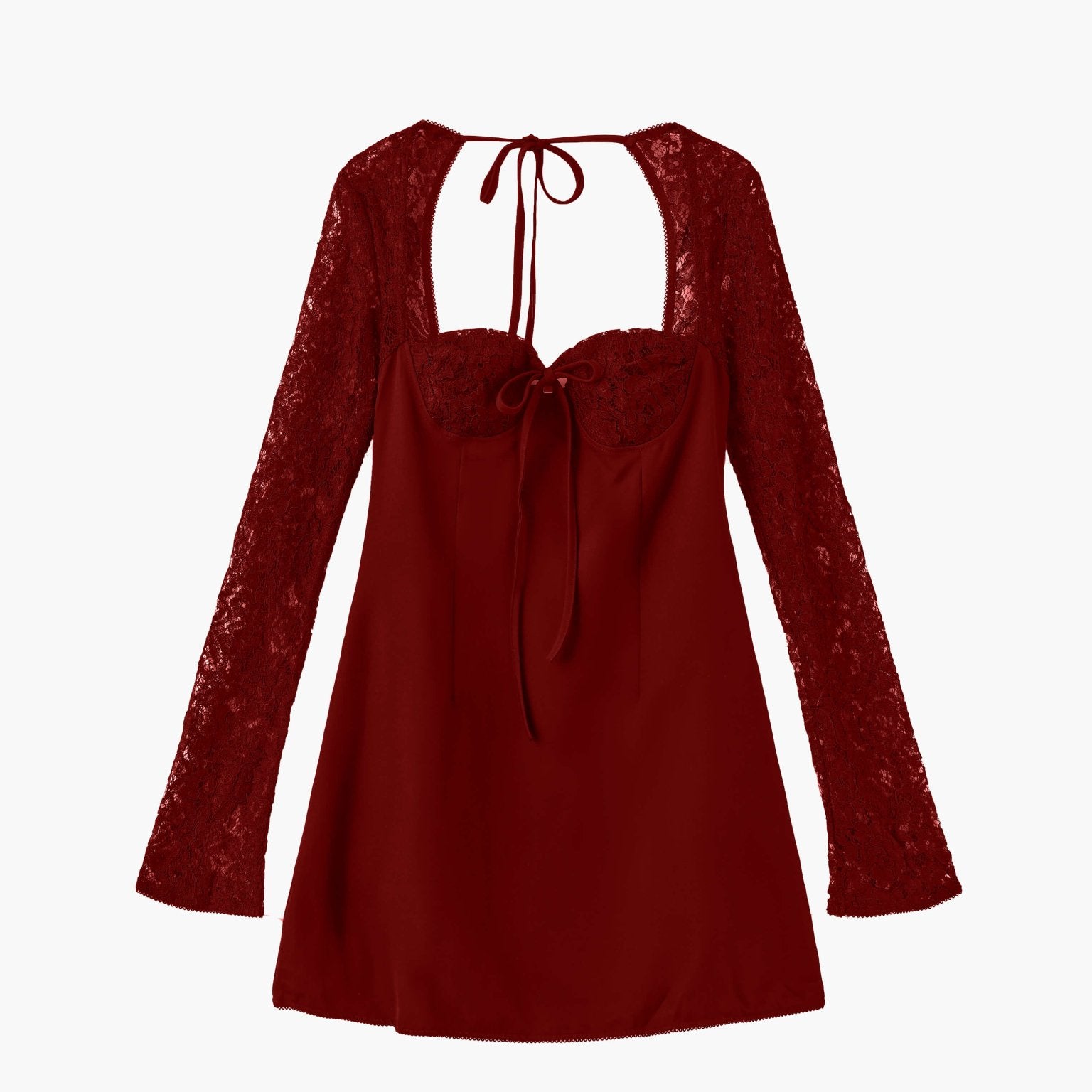 SOERA Louise mini dress with lace details - Dresses - DWOD4-HT169011 red XS