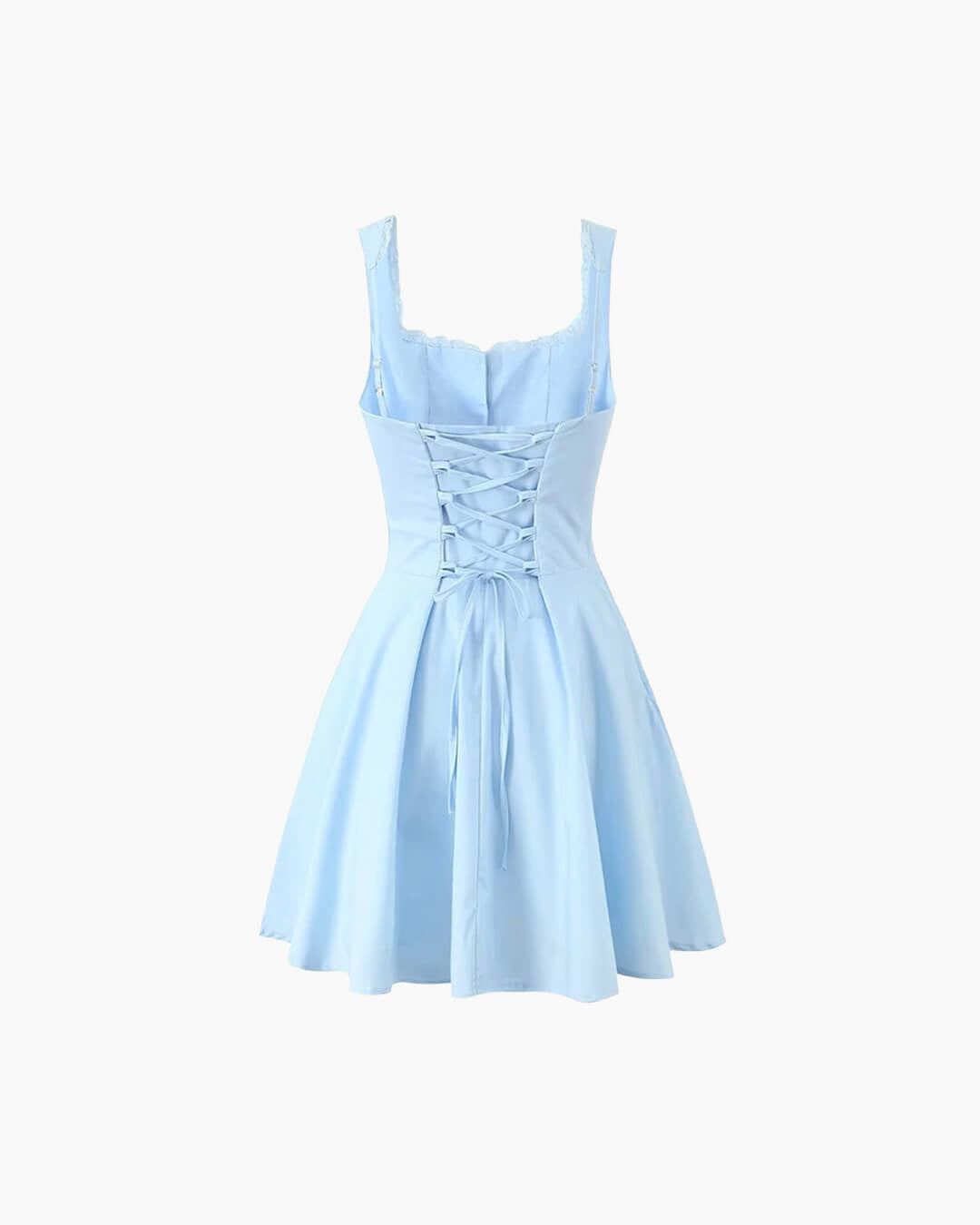 SOERA Rosa Lace - Up Back Mini Dress - Dresses - 1005008153154786-;YT1771252461189980708 Yellow M