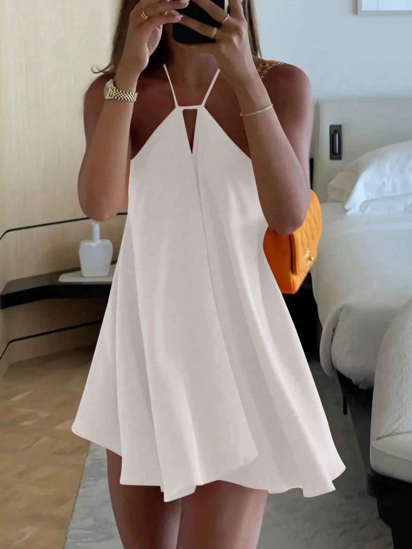 SOERA Zinnia Off-Shoulder Hollow Out Summer Dress - Dresses - White S