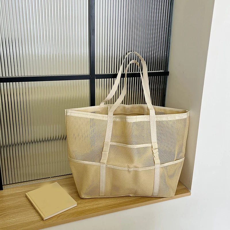SOERA Beatrice Large Capacity Canvas Beach Tote - Handbags - Beige