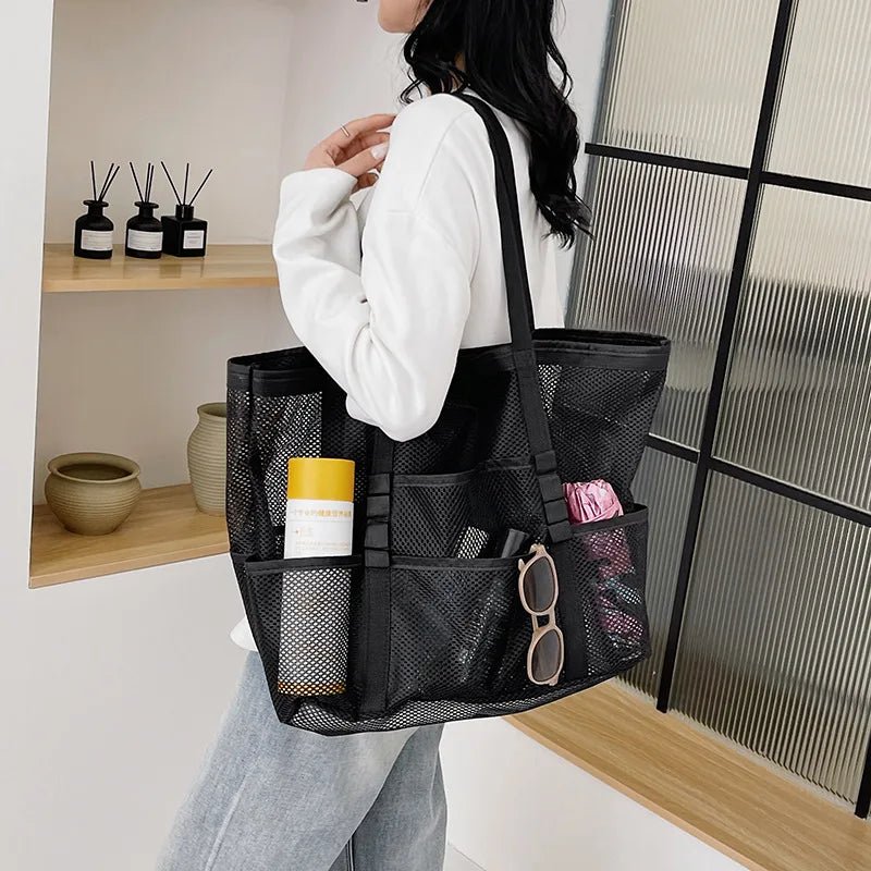 SOERA Beatrice Large Capacity Canvas Beach Tote - Handbags - Black