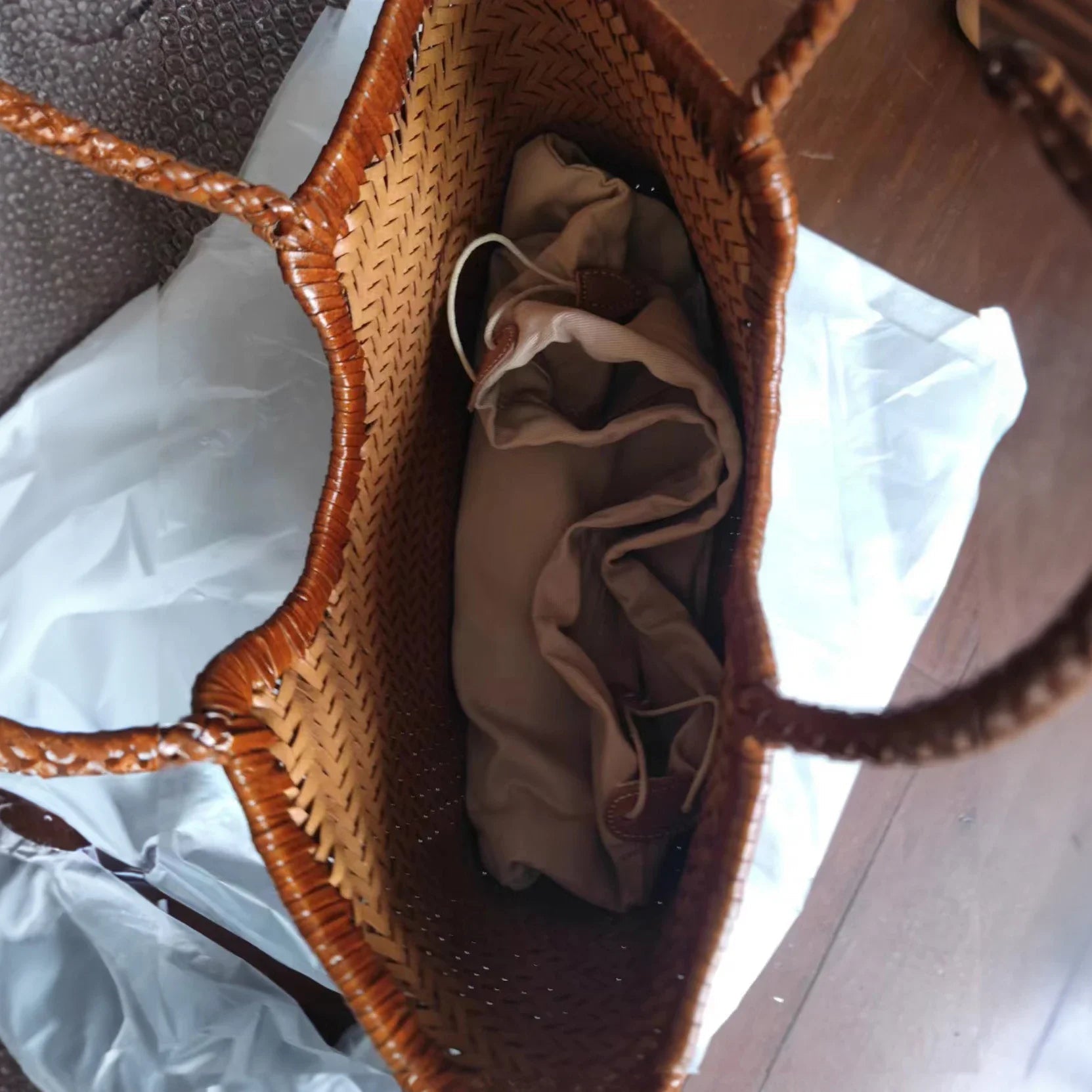SOERA Beatrice Woven Tote Bag - Handbags - Green Small