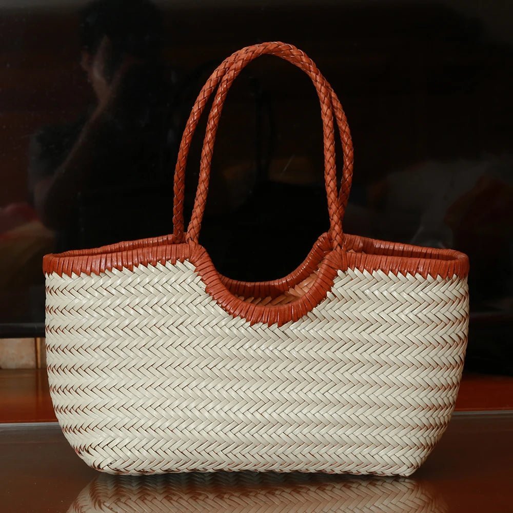 SOERA Beatrice Woven Tote Bag - Handbags - Green Small