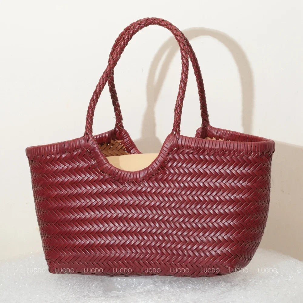 SOERA Beatrice Woven Tote Bag - Handbags - Green Small