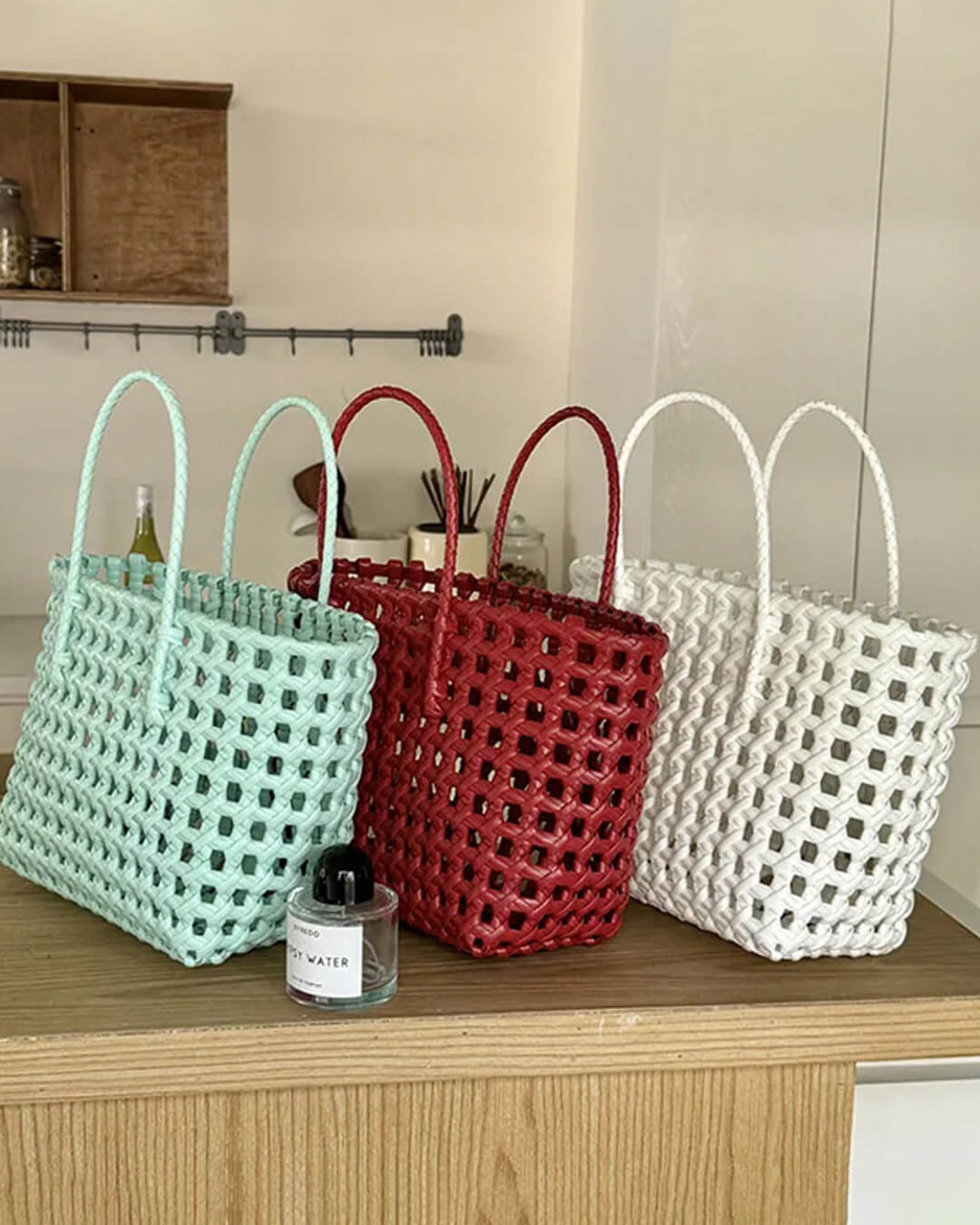 SOERA Cresta Open-Weave Tote Bag - Handbags - Light Coffee