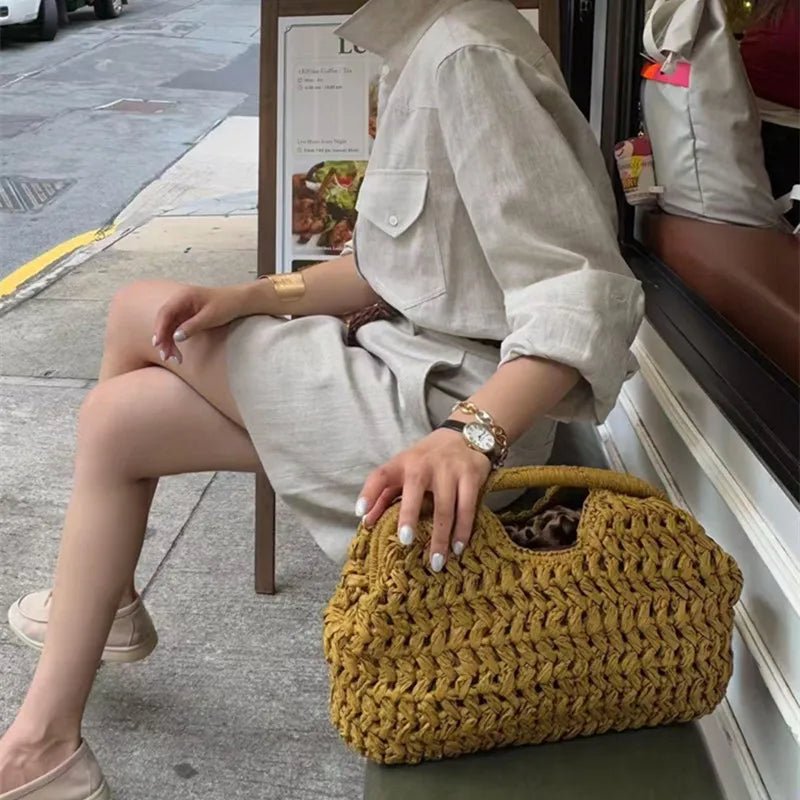 SOERA Danica Woven Rattan Tote - Handbags - Ginger