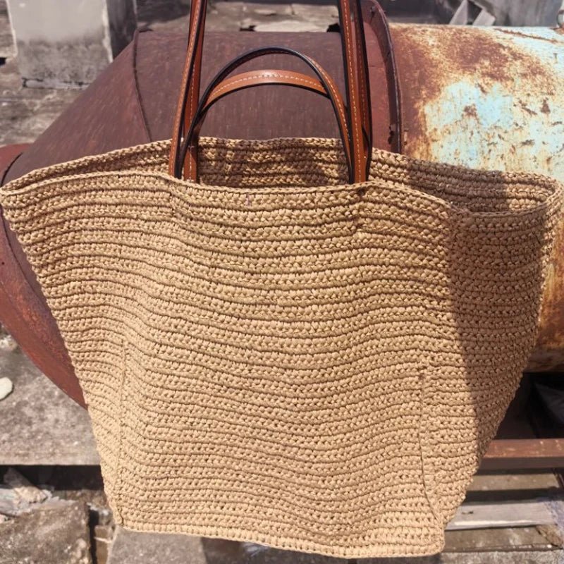 SOERA Naria Woven Straw Tote Bag - Handbags - Light Brown