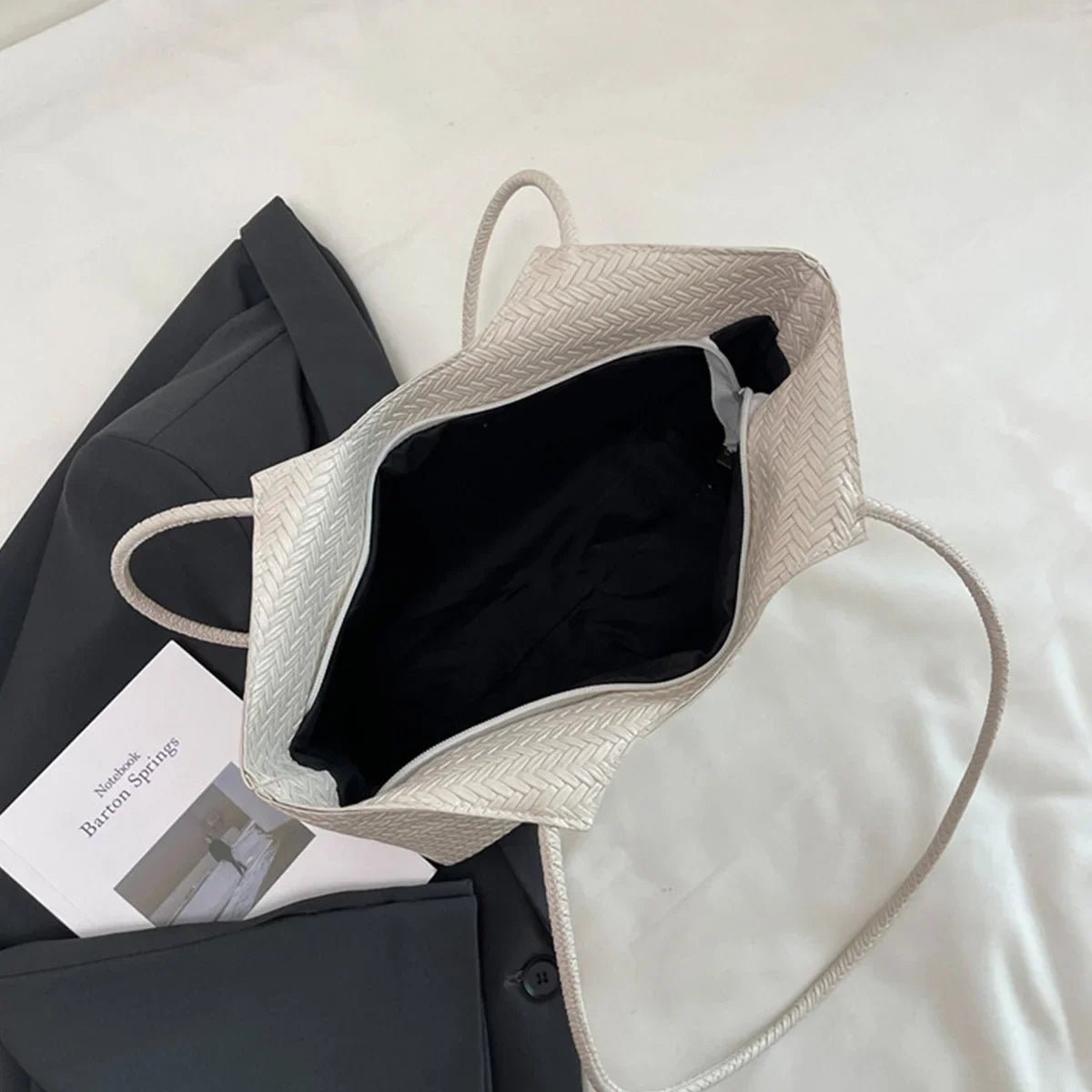 SOERA Riona Textured Weave Handbag - Handbags - Dark Brown