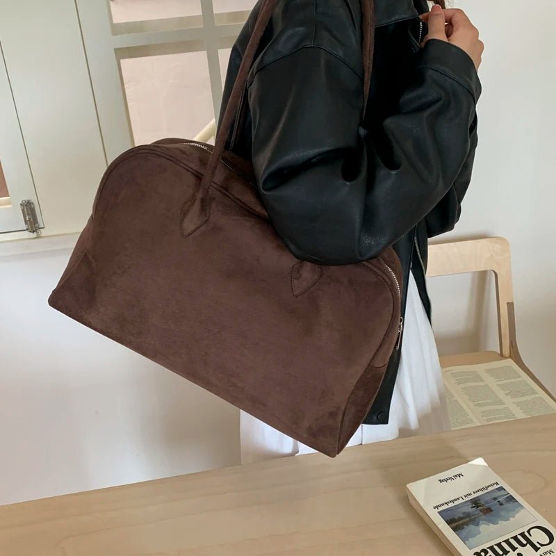 SOERA Sandra Suede Tote Bag - Handbags - Coffee One Size