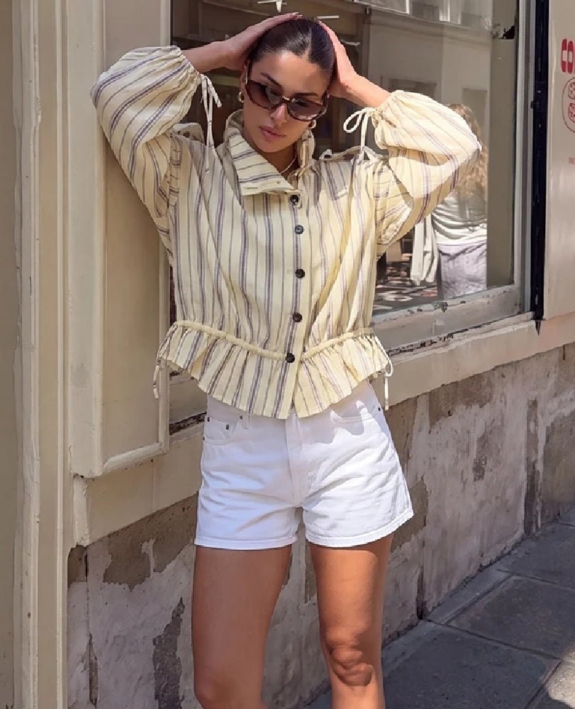 SOERA Gina Stand Collar Striped Jacket - Jacket - SOERA-830979-STR-L-22563 L