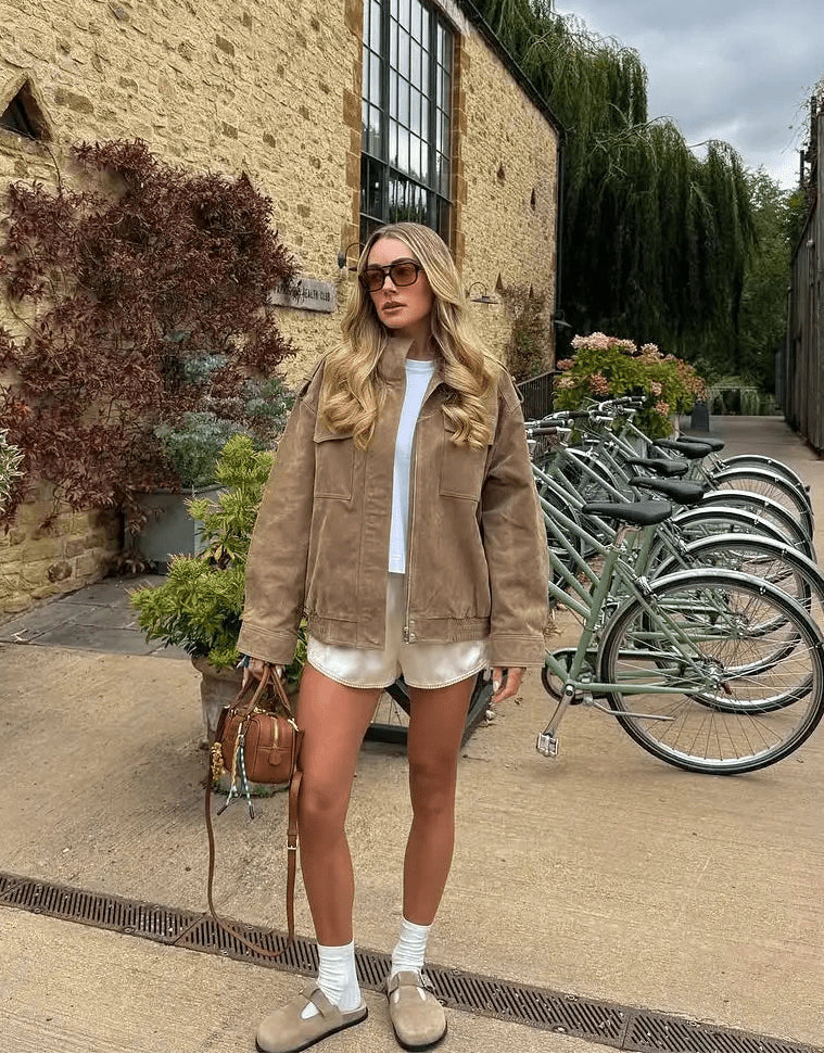 SOERA Charice High - Neck Suede Jacket - Jackets - wM1774004001183238690 Sand XS