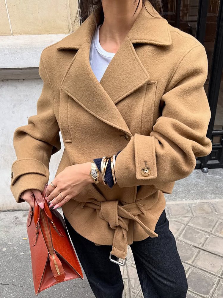 SOERA Elaine Belted Short Coat - Jackets - Th1770383550827212285 L