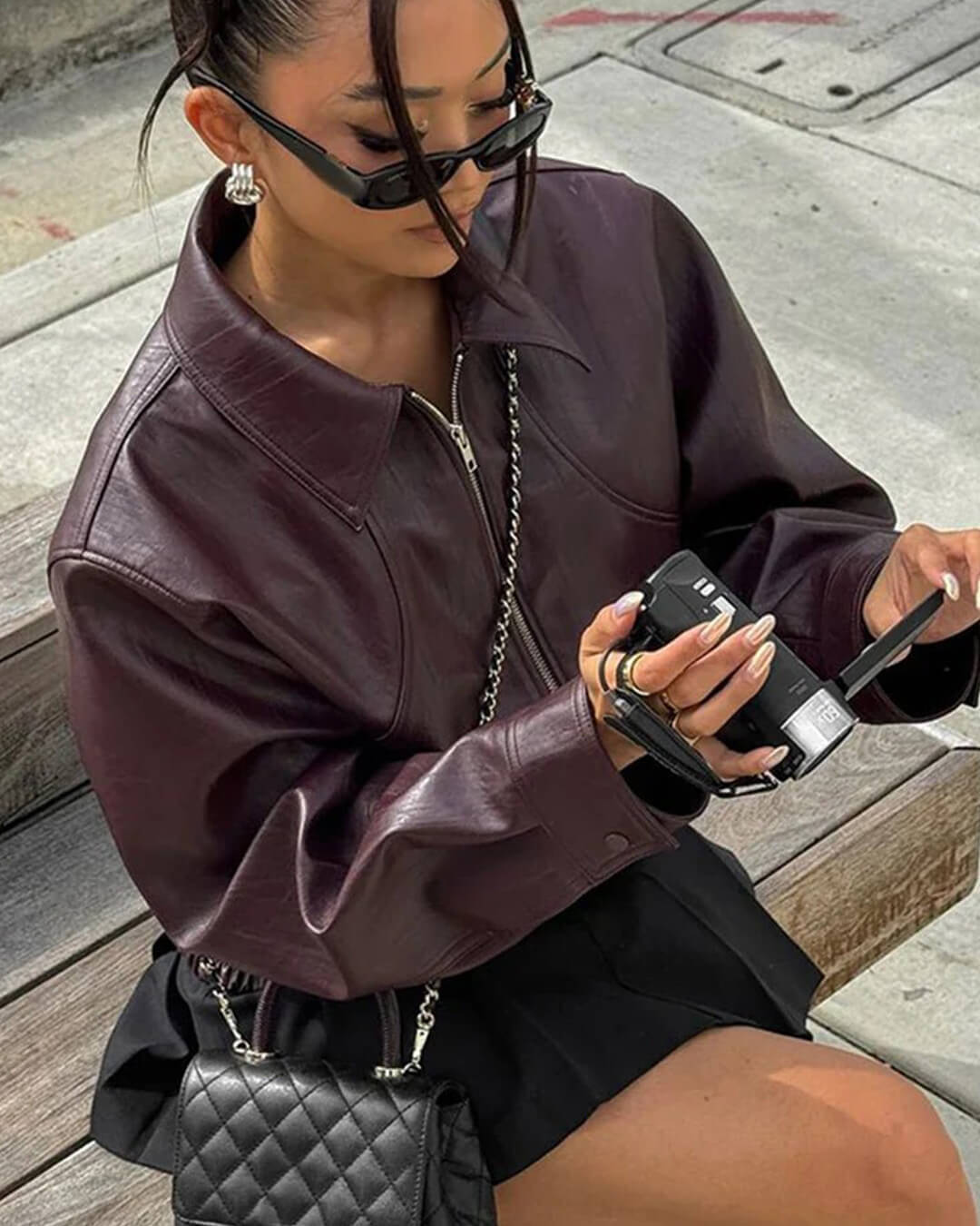 SOERA Erika Zip Up Leather Jacket - Jackets - RQ1770344797583800241 L