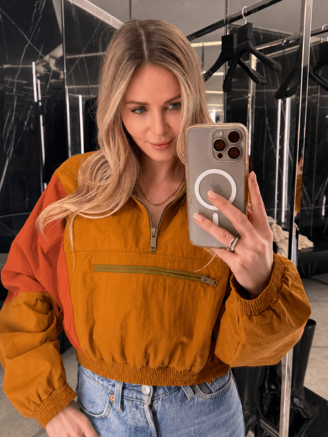 SOERA Margot Half-Zip Windbreaker Jacket - Jackets - Orange XS