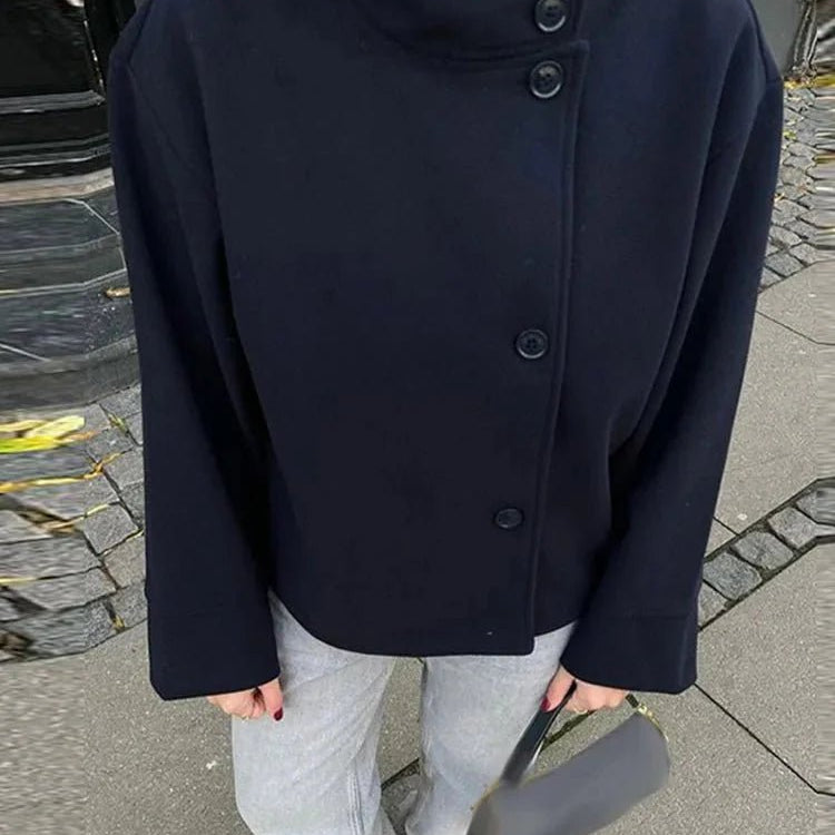 SOERA Rosalia elegant Jacket with Stand Collar - jackets - SOERA-Rosalia-Elegant-Lady-Womens-Jacket-with-Stand-Collar-for-Autumn-Style-Jacket-NavyBlue/S Navy Blue S