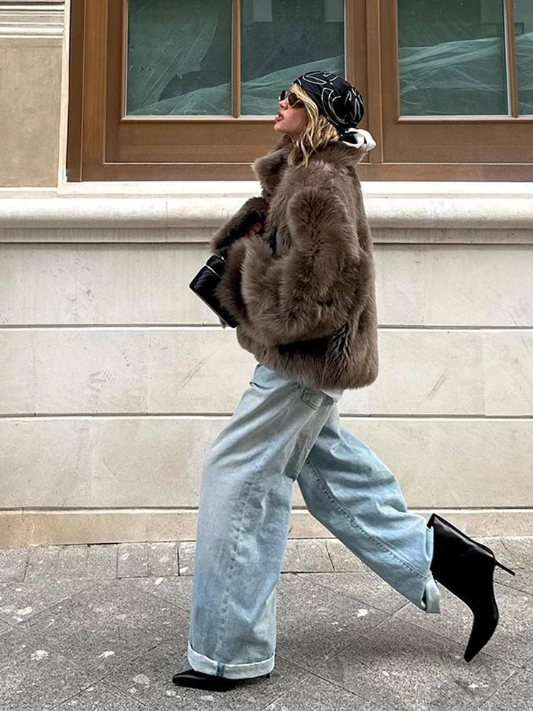 SOERA Thalia Faux Fur Coat - Jackets - 3256809489003240-;vc1765938875055840812 S Brown