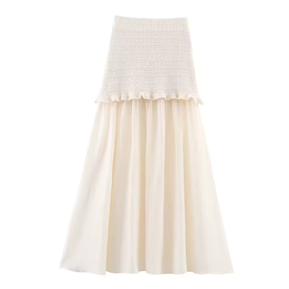 SOERA Beatrice Knitted Tank & Pleated Skirt Set - Matching Sets - Beige Set M